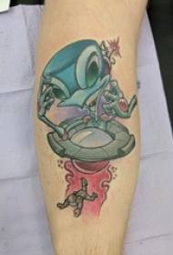 Ragazzi Armi Pintati Acuarellu Sketch Cosmic UFO Picture Tattoo