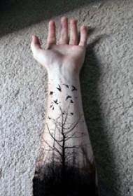 Black lines on a variety of arms, sketch, sting tips, classic tattoo patterns
