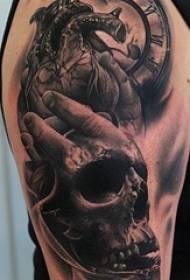 Multi-braccia su schizzo grigio nero punte di puntura modello di tatuaggio classico creativo