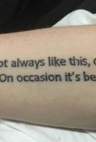Boys' arms on black lines classic meaningful English tattoo pictures