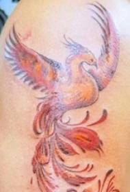 Tetovējums Fire Phoenix Boys Arms apgleznots Tetovējums Fire Phoenix attēls