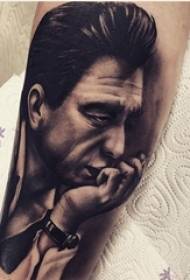 Boys Arms on Black Gray Sketch Sting Tips Portrait Tattoo Picture