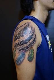 Muška ruka 3d suza tetovaža hvatača snova