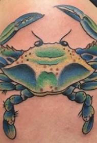 Ysmụ nwoke aka na-ese na gradient mfe akara obere anụmanụ crab tattoo picture