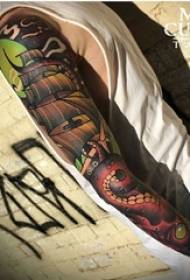 Ragazzi braccio dipinto ad acquerello schizzo creativo prepotente vela tatuaggio immagini