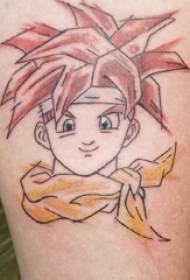 Lahi nga tattoo litrato nga lalake nga karakter sa kolor nga litrato sa cartoon nga tattoo nga litrato