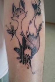 Nine-tailed fox tattoo male arm black fox tattoo picture