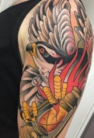 Boys arms painted watercolor sketch domineering eagle tattoo pictures