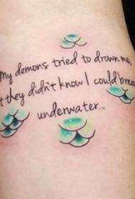 Schoolgirl se arm geverf abstrakte lyn blomme liggaam Engels tatoeëermerk