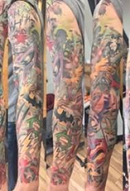 Boys Arms Painted Flower Arms Anime Totem Tattoo Picture