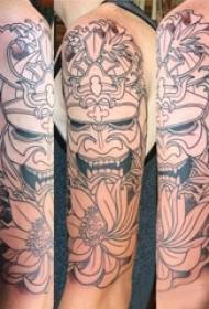 Prajna ຫນ້າກາກ tattoo ເດັກຊາຍໃສ່ຮູບ prajna mask tattoo