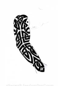 Manuscrito de tatuaje tribal brazo xeométrico de liña abstracta creativa