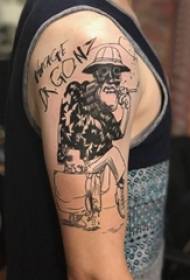 Dječaci ruku na crnoj liniji skica kreativni književni lik tetovaža slike