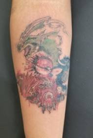 Rankos tatuiruotės nuotrauka berniuko ranka ant spalvotos „Pokemon“ tatuiruotės nuotraukos