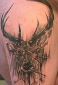 Retro deer musoro tattoo murume mudzidzi retro musoro deer musoro tattoo wakanaka mufananidzo