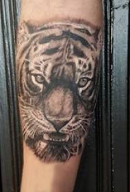 Jongen Waffen gemoolt Aquarell Skizzen kreativ dominéierend Tiger Head Tattoo Biller
