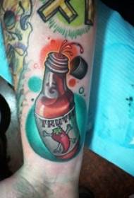 Рука школяр намальовані аквареллю ескіз творчі jar татуювання малюнок