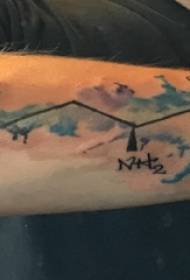 Schoolboy-arm op swart lyn chemiese element ink tatoeëermerk prentjie