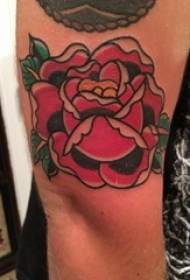 Flickans arm målade enkel linje växt litterär blomma tatuering bild