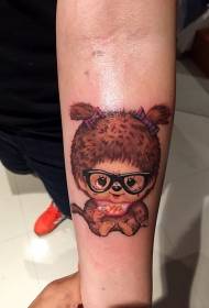 Braço bonito dos desenhos animados desenho animado pintado padrão de tatuagem
