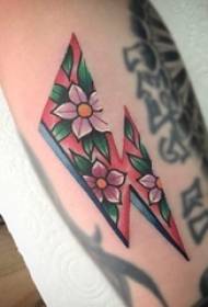 Literárna kvetina tetovanie dievča ruku na farebný kvet tetovanie obrázok