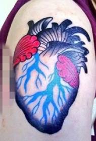 Nois al braç pintats punxegudes imatges de tatuatges de cor