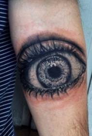 Boy's arm on black gray sketch point thorn skill creative literary beauty eye tattoo picture