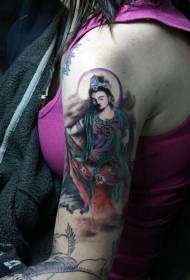 Modello di tatuaggio dipinto braccio Guanyin