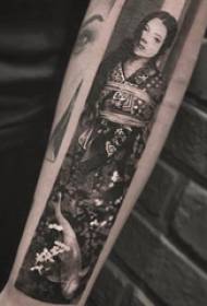 Tetoválás comb gésa férfi kar a fekete gésa tetoválás kép