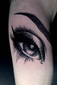 Awọn Omokunrin Ọmọ-ọwọ lori Awọn imọran Sketch Black Black Simple Photo Eye Tattoo Aworan
