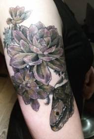 Pagkatulog nga lotus nga batang babaye nga natulog sa litrato nga lotus nga bulak sa tattoo