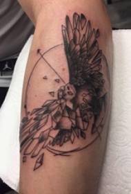 Tattoo eagle pattern male student arm on black gray tattoo eagle pattern