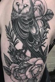 Bra ti fi sou pwen nwa trase pikan fè tato foto chwèt tatoo flè
