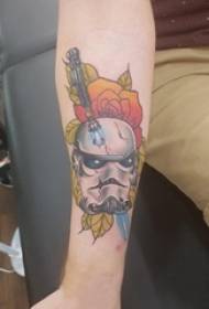 Ragazzi braccio dipinto ad acquerello schizzo classico classico guerriero tatuaggio immagine