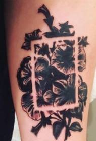 Schoolboy Arms on Black Dots Geometric Simple Lines Planta Flores Tatuaje Imagen