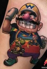 Super Mario Tattoo Akọ Super Awọ Ikun t’ọṣọ Aworan lori Ọrun