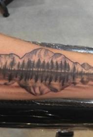 Arm Landschaft Tattoo männlech Student Arm Landschaft Tattoo schéin Bild