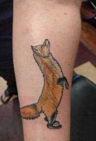 ແຂນຂອງເດັກຊາຍຖືກແຕ້ມໃສ່ສາຍທີ່ບໍ່ມີຕົວຕົນ gradient ຮູບທີ່ ໜ້າ ຮັກຂອງສັດສັດ Fox Fox