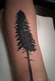 Braccio da scolaro su punto nero spina immagine astratta semplice linea pianta tatuaggio tatuaggio
