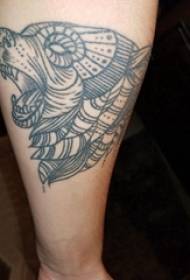 Tatuaje de liña minimalista foto de tatuaxe de oso negro no brazo