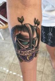 Boys Arms on Black Grey Lashing Sting Tips Creative Domineering Armor Tatu Picture