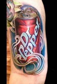 Anak laki-laki lengan dicat cat air, Sketsa cola kreatif dapat gambar tato