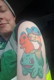 Tyttö käsivarren maalattu yksinkertainen viiva sarjakuva pokemon tatuointi kuva