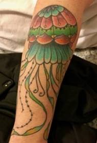 Boys arm painted watercolor sketch creative octopus tattoo picture