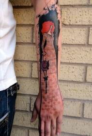Modello di tatuaggio a mano in donna con stile speciale crack