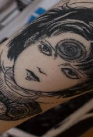 Girl character tattoo pattern boy student girl character tattoo pattern