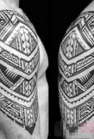 Šola roka na črni črti geometrijski element kreativni vzorec tattoo sliko