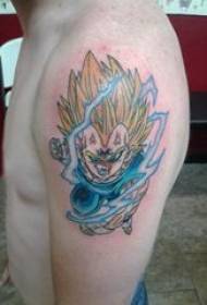 Tatuajes de Super Saiyan Tatuajes de Saiyan súper coloreados masculinos en brazos