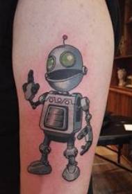 tatuazh robot, robot mashkull, foto me tatuazhe me robot me ngjyrë 8524 @ Nine bishtin e tatuazhit të dhelprës së vajzës në fotografinë e tatuazhit me dhelpër të zezë