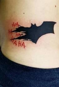 Batmanov crni uzorak tetovaža šišmiša